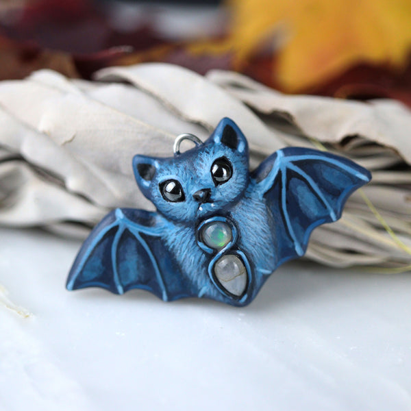 Dark Blue Bat Necklace