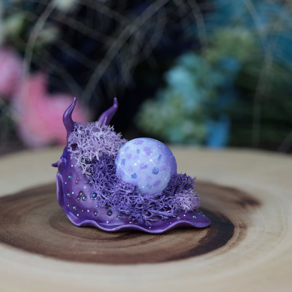 Dark Purple Moon Snail Figurine