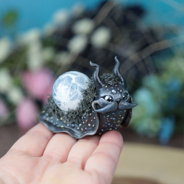 Black Moon Snail Figurine