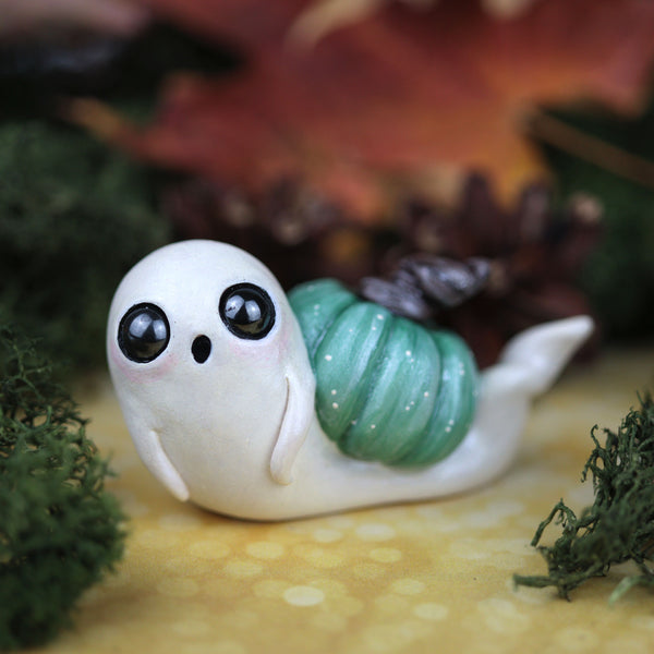 Green Spooky Snail Figurine
