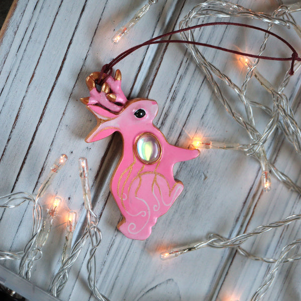Pink Jackalope Ornament