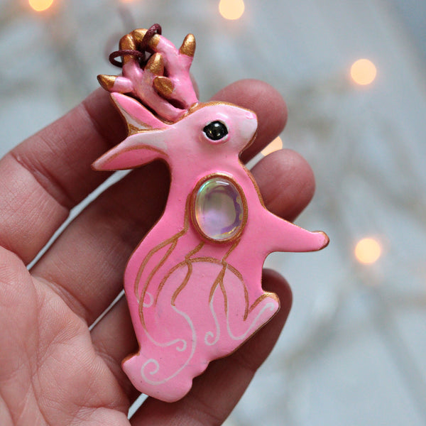 Pink Jackalope Ornament