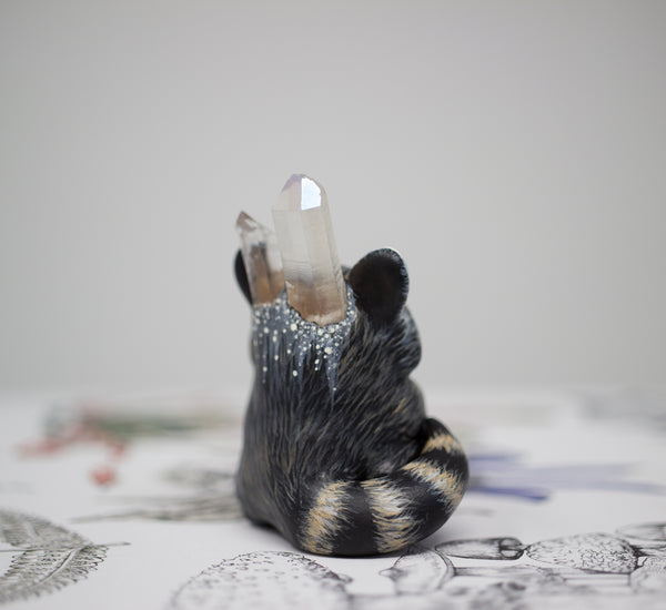Crystal Raccoon Figurine