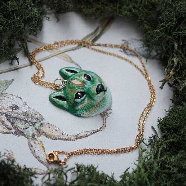 Green Wolf Necklace