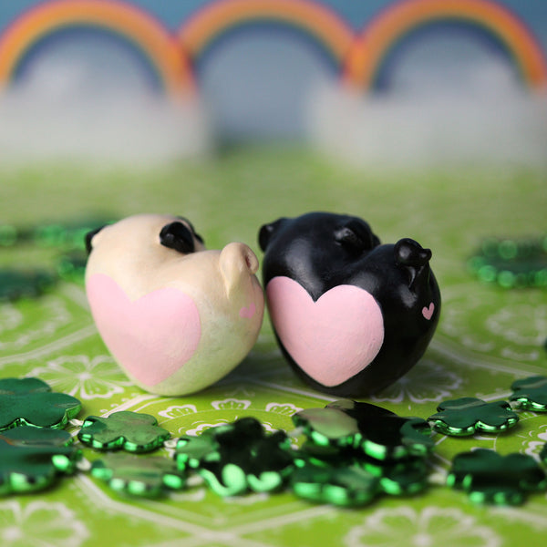Fawn Heart Pug Figurine