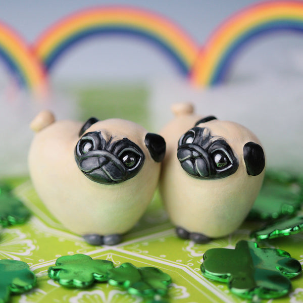 Fawn Heart Pug Figurine