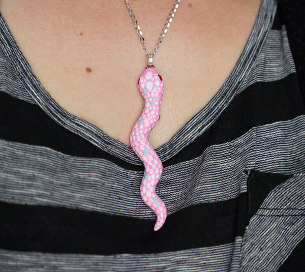 Pink snake necklace