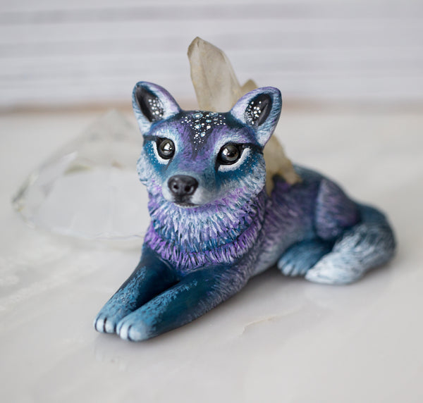 Crystal Wolf Figurine