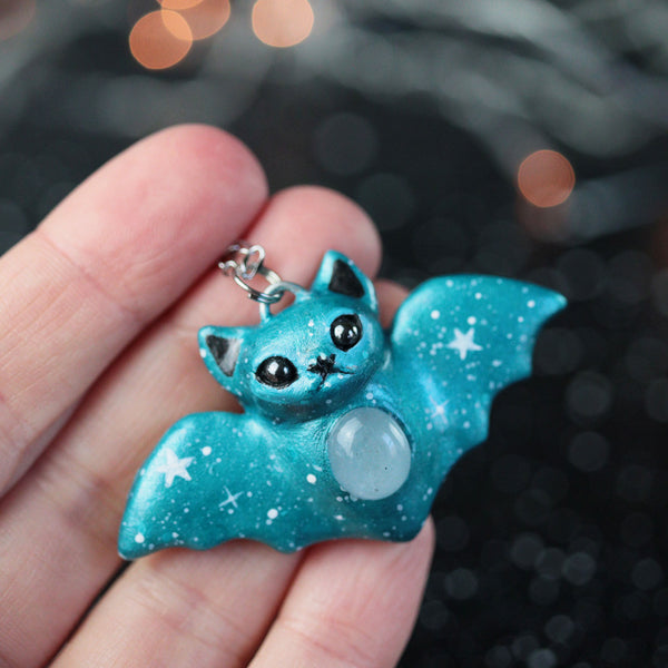 Aquamarine Bat Necklace