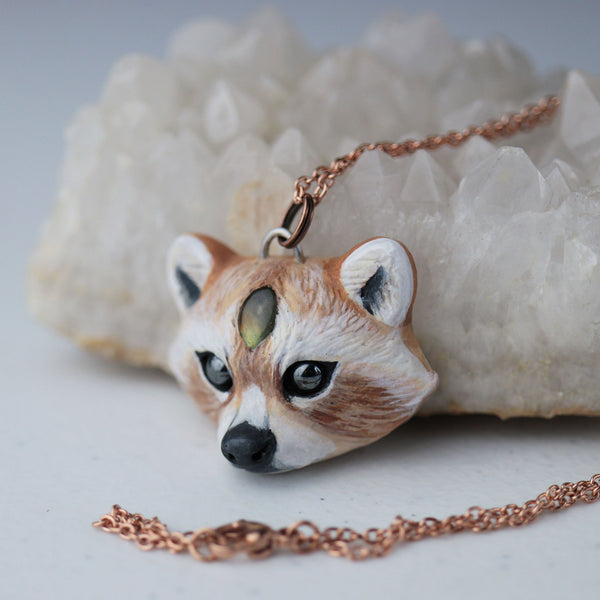 Blonde Raccoon Necklace