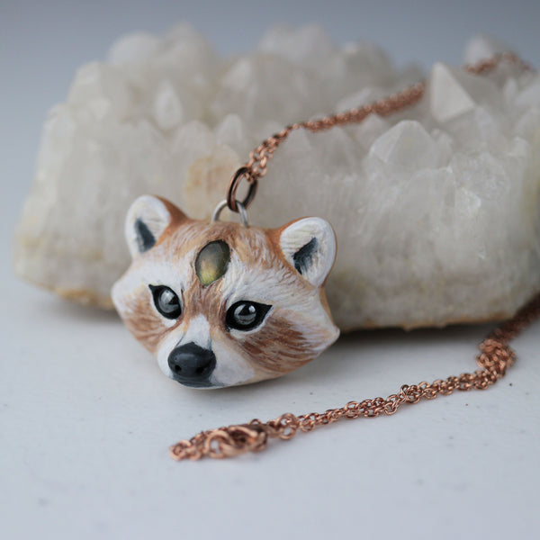 Blonde Raccoon Necklace