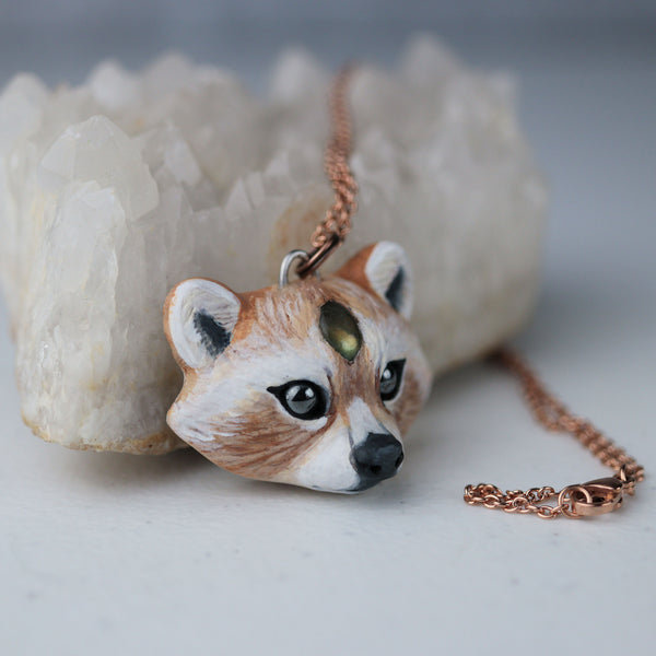 Blonde Raccoon Necklace