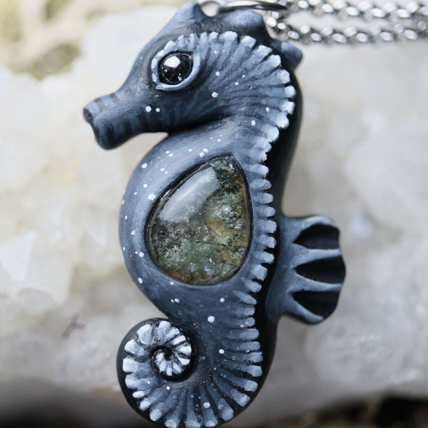 Garden Quartz Seahorse Necklace