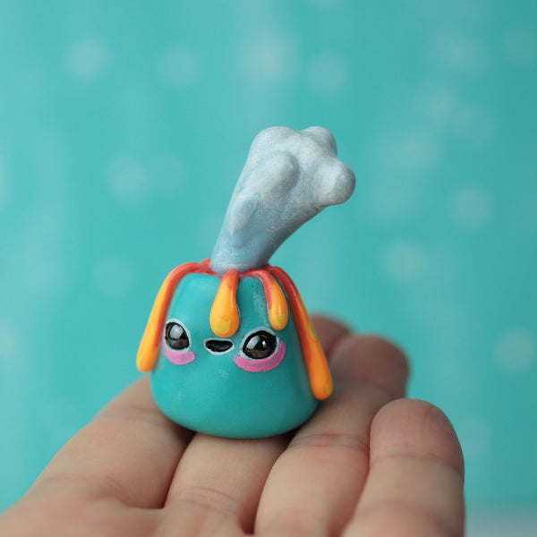 Blue Pocket Volcano Figurine