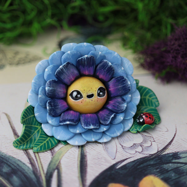 Blue Happy Flower Figurine