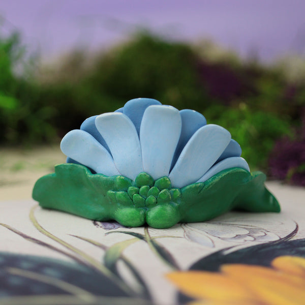 Blue Happy Flower Figurine