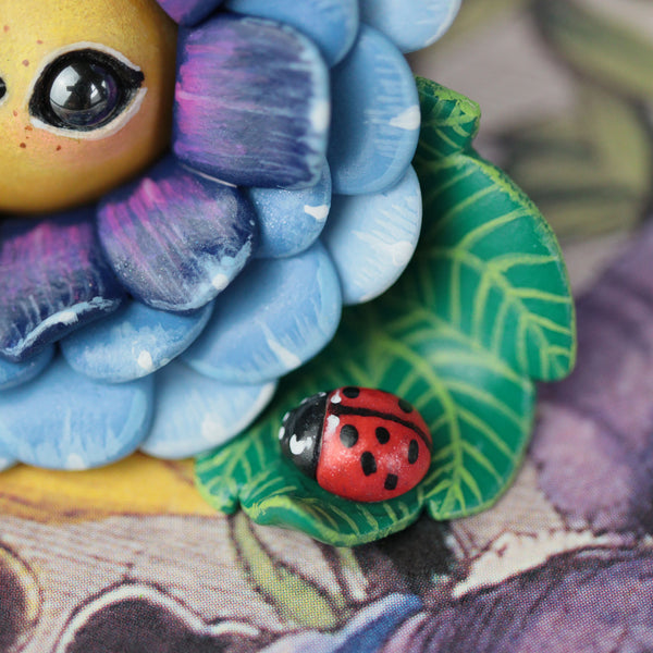 Blue Happy Flower Figurine
