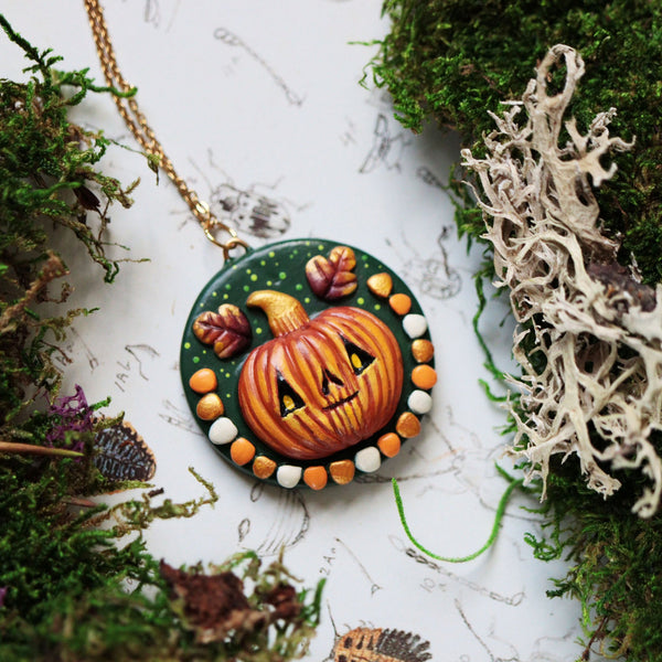 Autumn Smile Samhain Medallion Necklace