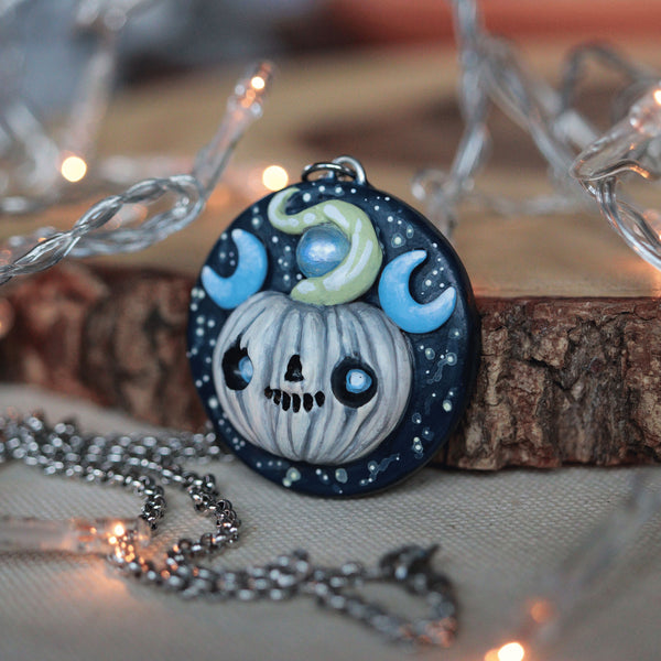 Blue Moon Medallion Necklace