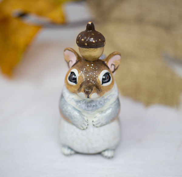Gold and Silver Squirrel Figurine