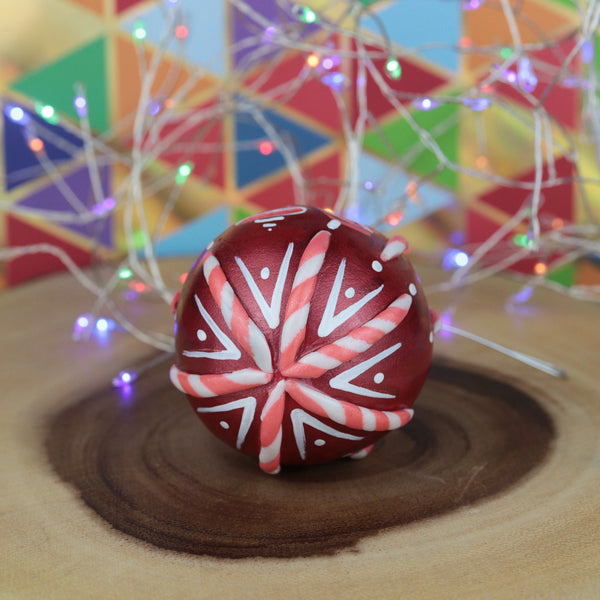 Candy Cane Jack-o-bauble Christmas Ornament