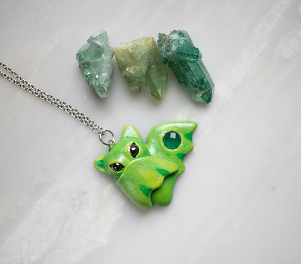 Green Onyx Bat Necklace