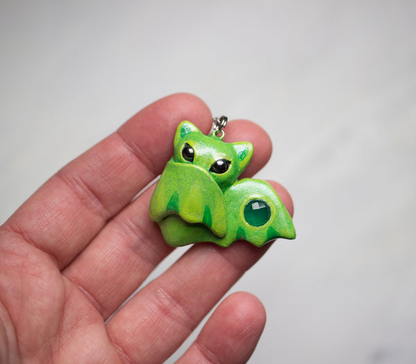 Green Onyx Bat Necklace