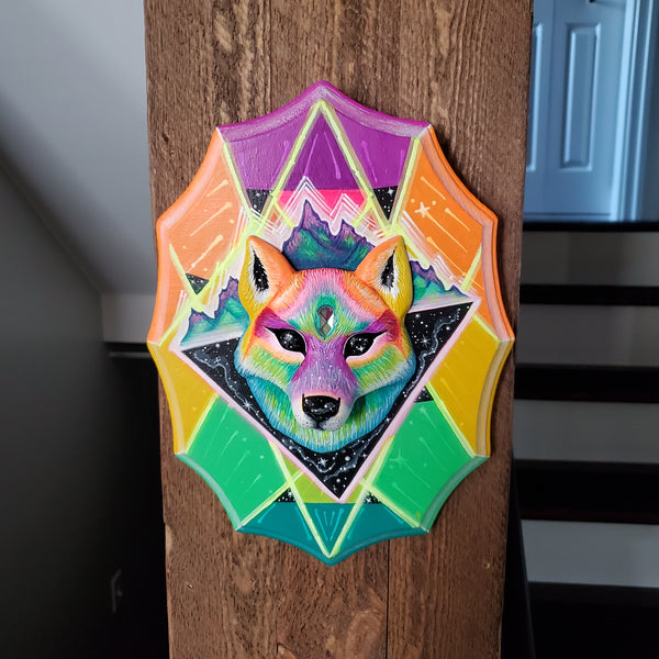 Retrowave Wolf Painting