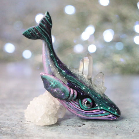 RESERVED 2 Crystal Whale Figurines