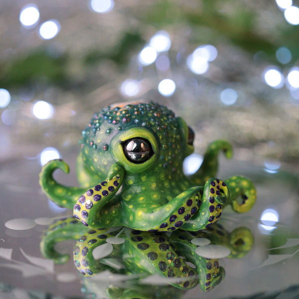 Fancy Green Octopus Figurine