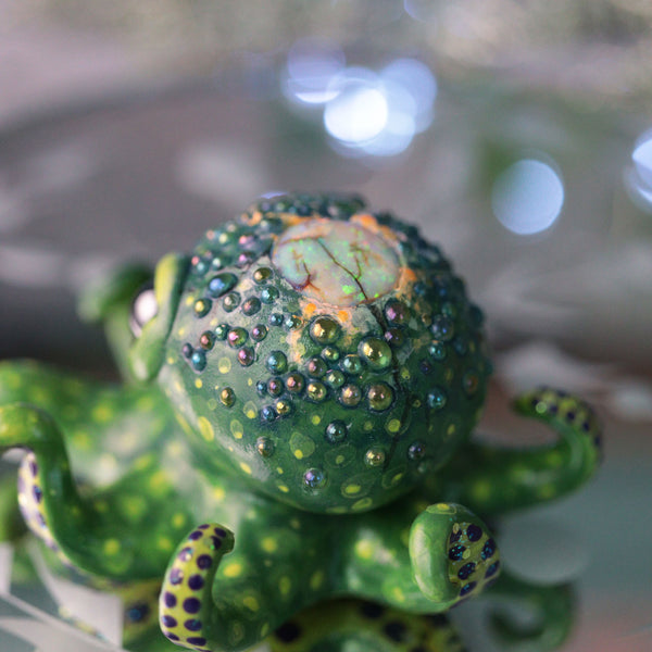 Fancy Green Octopus Figurine