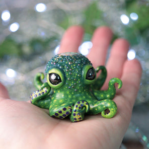 Fancy Green Octopus Figurine