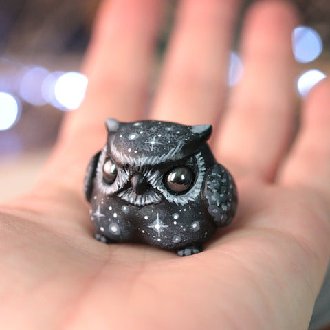 RESERVED - Preorder mid size Starry Owl plus Monochrome Stump