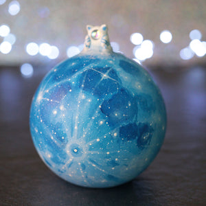 RESERVED - Blue moon orb with dogonaut
