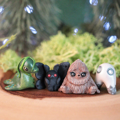 RESERVED- Mini cryptids set w/ blue Nessie