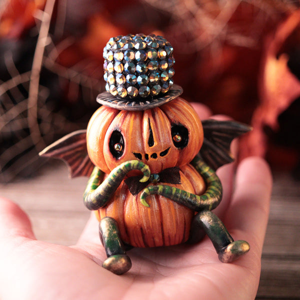 Party Boy Pumpkin Figurine