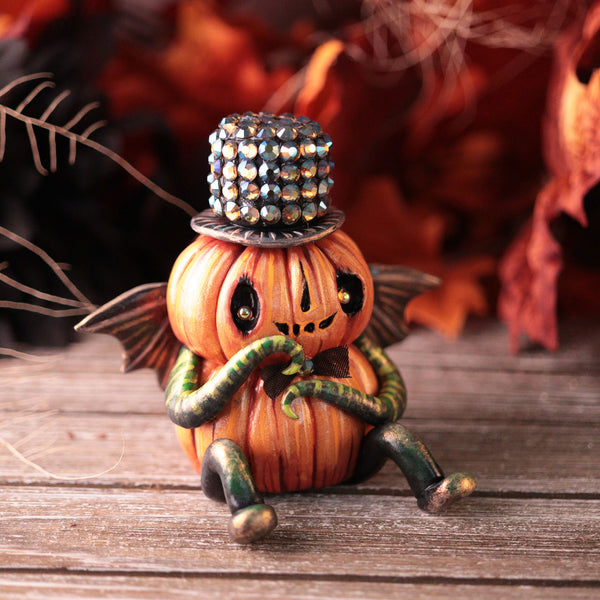 Party Boy Pumpkin Figurine