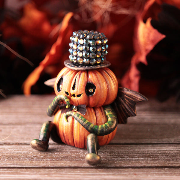Party Boy Pumpkin Figurine
