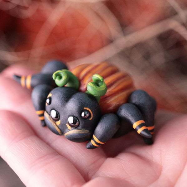 Pumpkin Spider Figurine