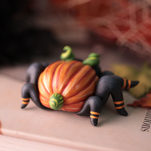 Pumpkin Spider Figurine