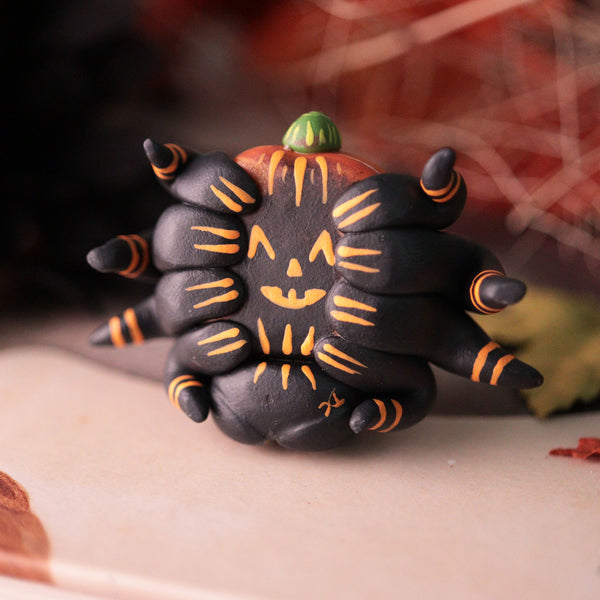 Pumpkin Spider Figurine