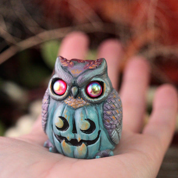 Garnet Jack Owlantern Figurine- One Off