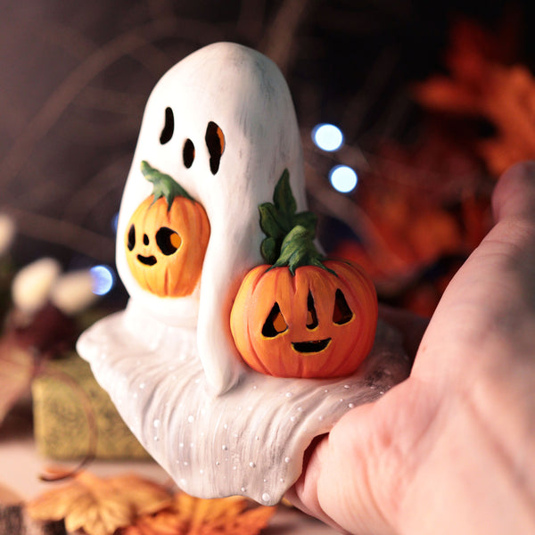 Large Melty Shelf Ghost - Light Up Figurine