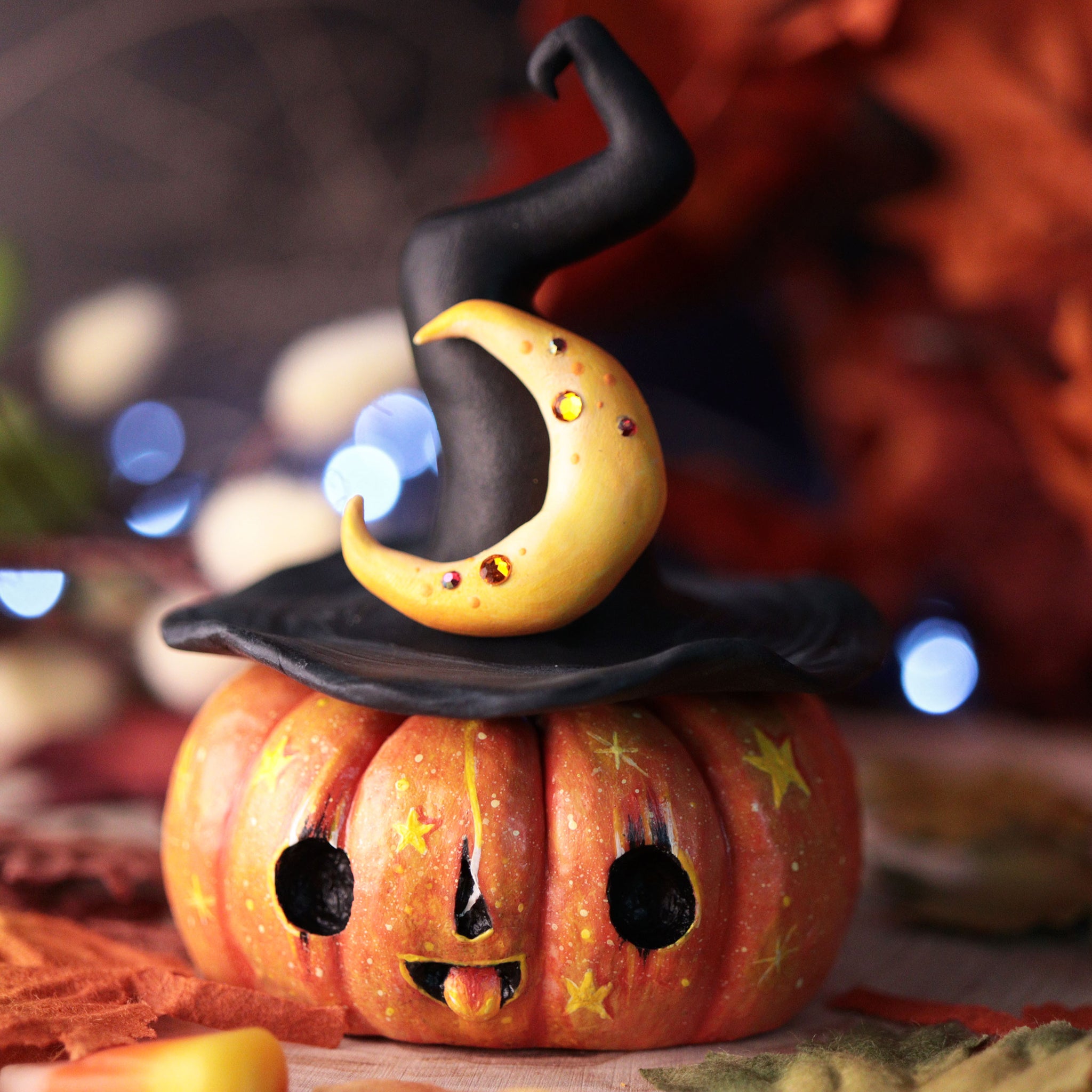 Celestial Witch Jack O'lantern Figurine