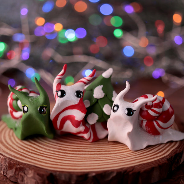Candycane Snail Figurine Set