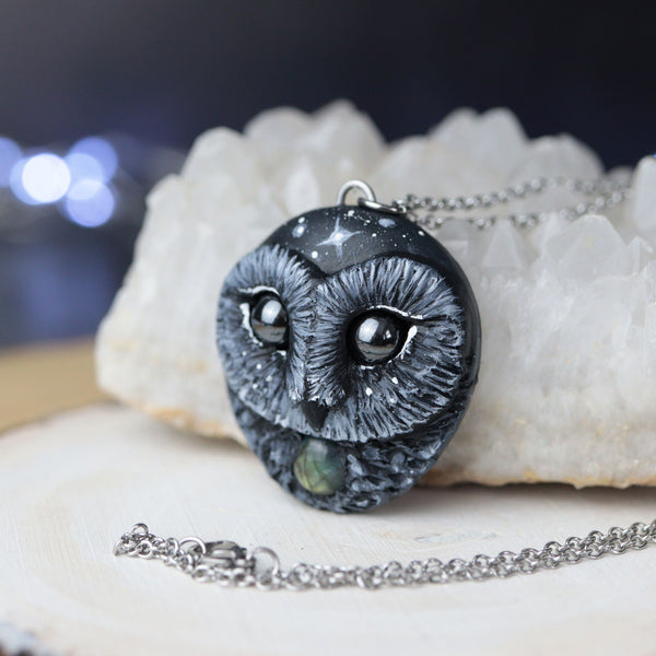 Labradorite Owl Necklace