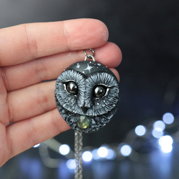 Pre-order Black Owl Necklace