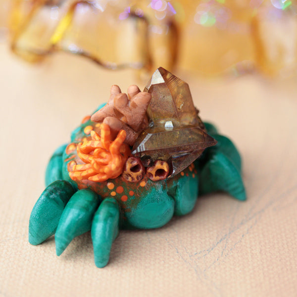 Turquoise Crabby Crab Figurine