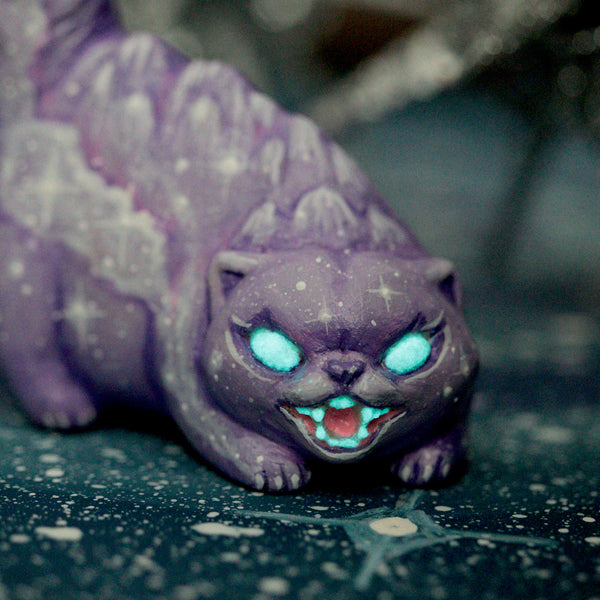 Purple Galaxy Hissing Cat Figurine