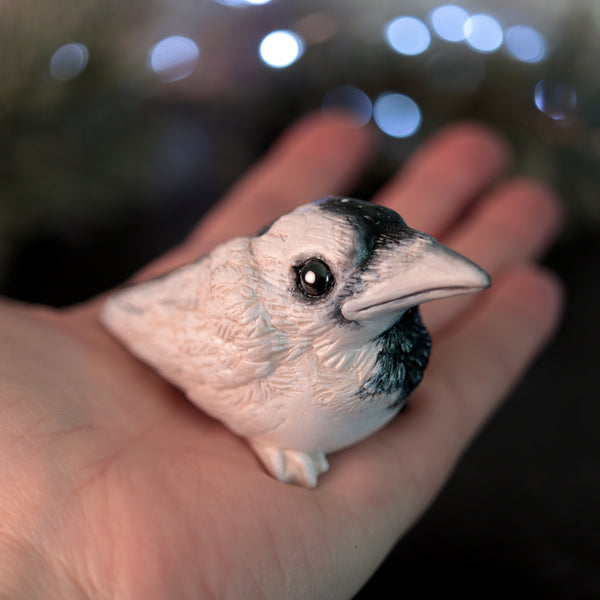 Preorder Half White Half Black Crow Figurine